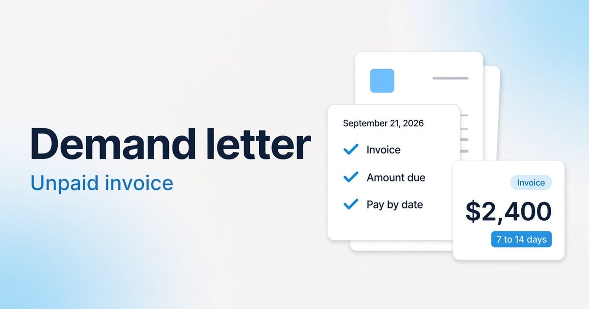Demand letter checklist for unpaid freelance invoices